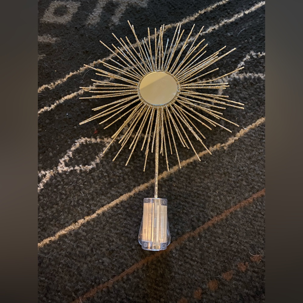 Target Wondershop Unlit Mirror Sun Burst Christmas Tree Topper - Gold